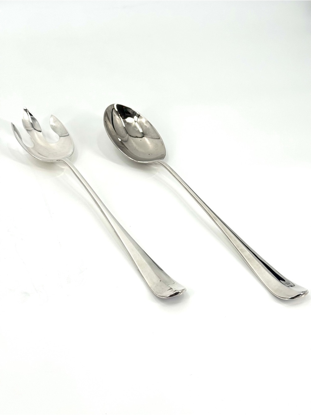 VTG International Silver Co Silverplate Queen Ann 13” Fork/Spoon Server Set